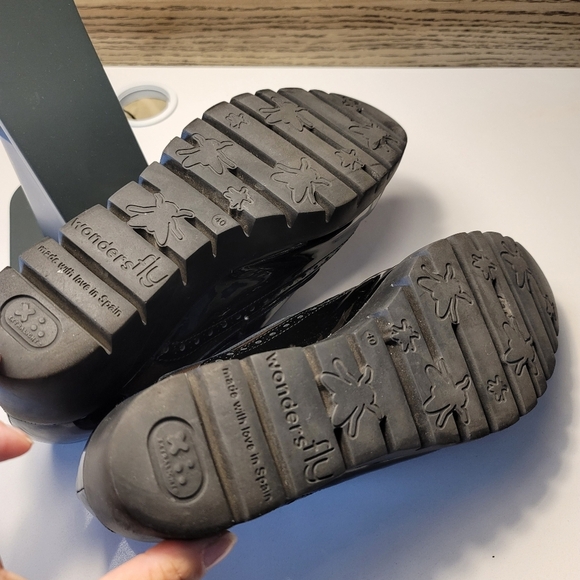 Wondersfly Patent Leather Lace-up Brogues Wedge Oxfords  - Sz 40 EU - Picture 7 of 10